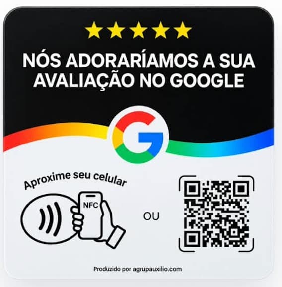 Placa de Avaliação Google Modelo Preto Piano