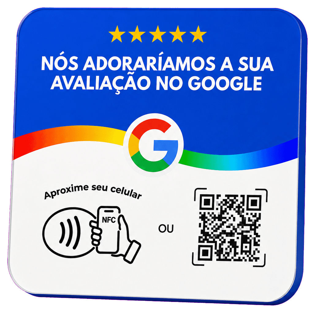 Foto Real da Plaquinha NFC Google Modelo Azul